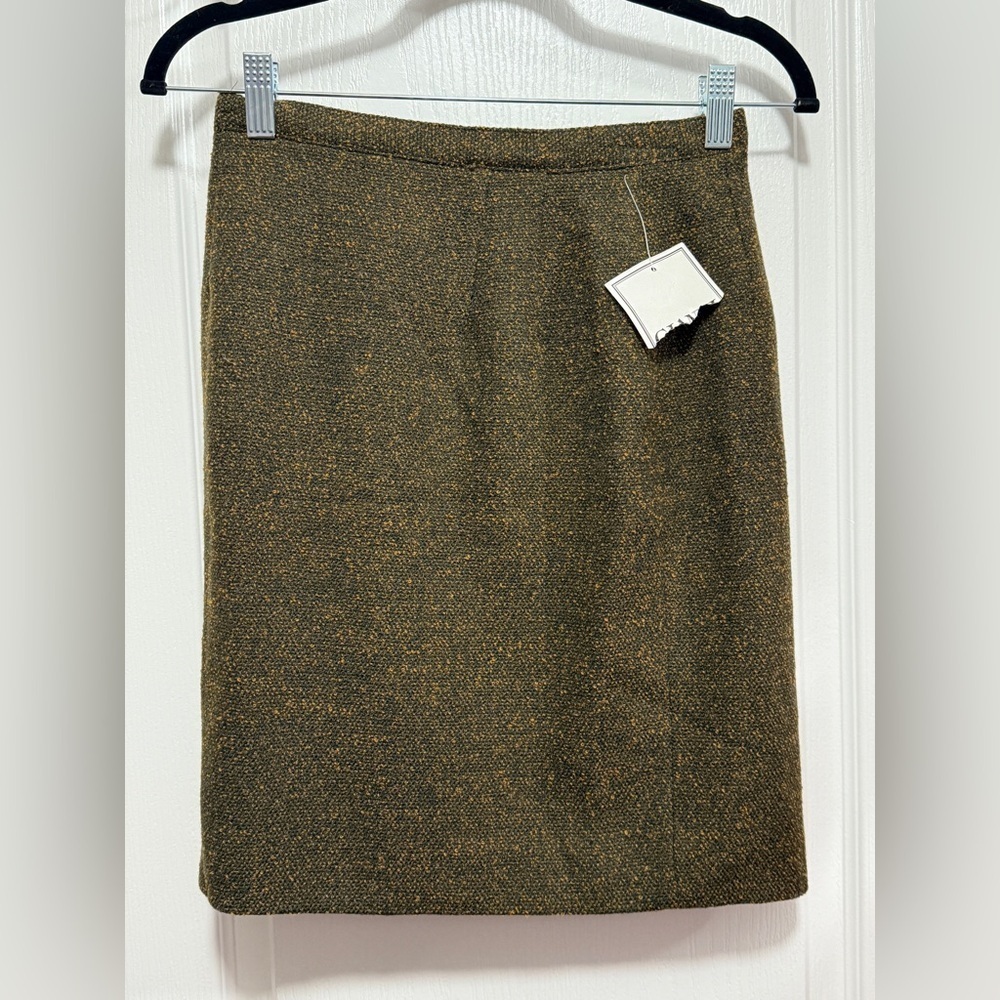 Vintage Gianni Petites women’s 6 wool skirt black orange‎ speckles Classic USA